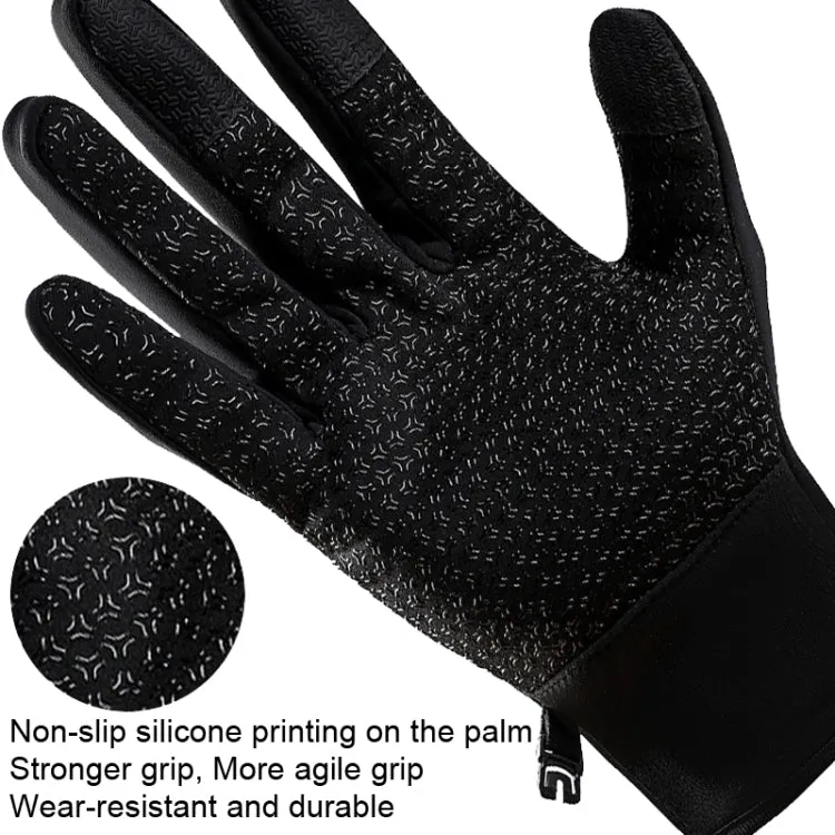 A045 Cycling Gloves Touch Screen Windproof Waterproof Sport Keep Warm Gloves, Size: M(Gray)