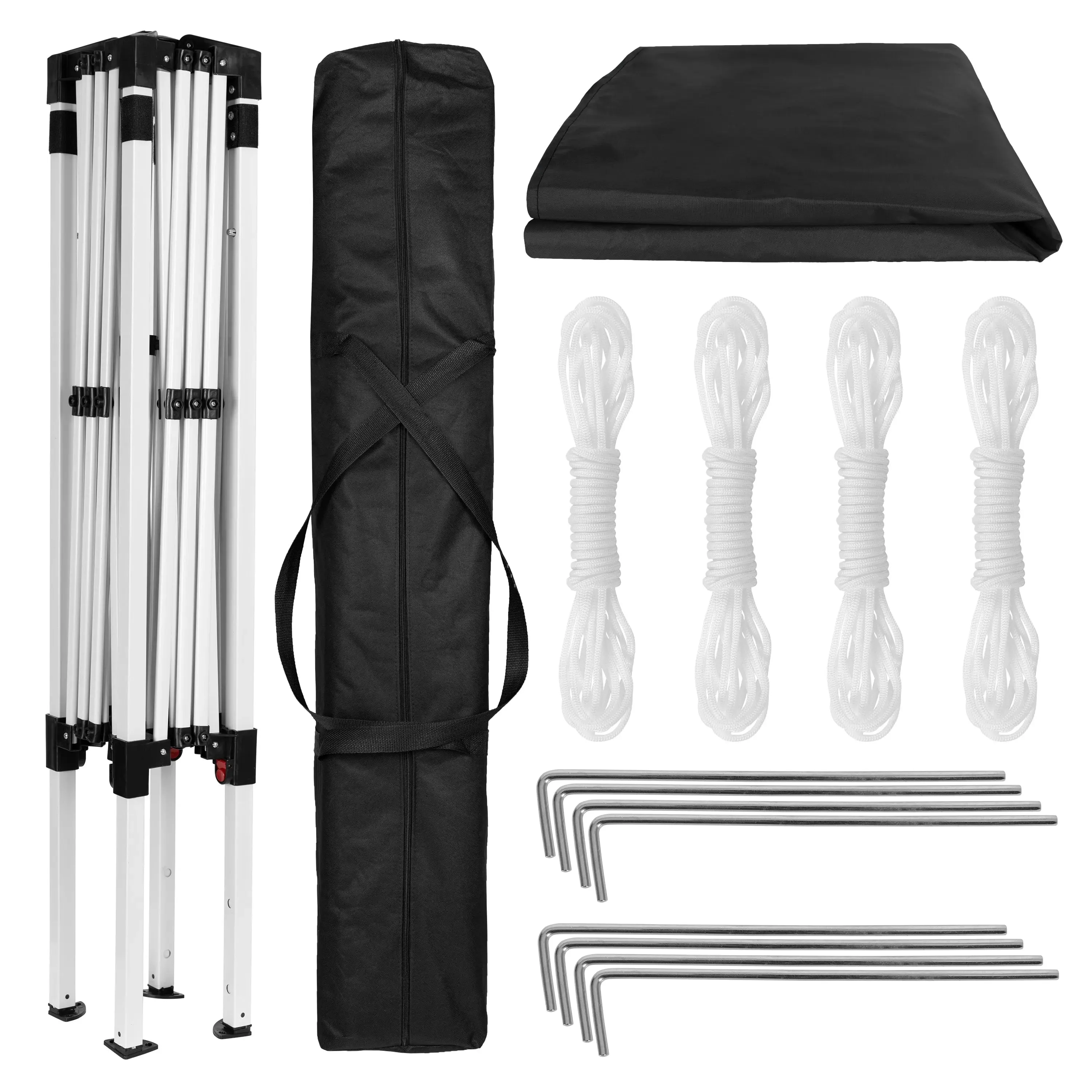 Allyson 8'x8' Black Outdoor Pop Up Event Slanted Leg Canopy Tent w/Carry Bag