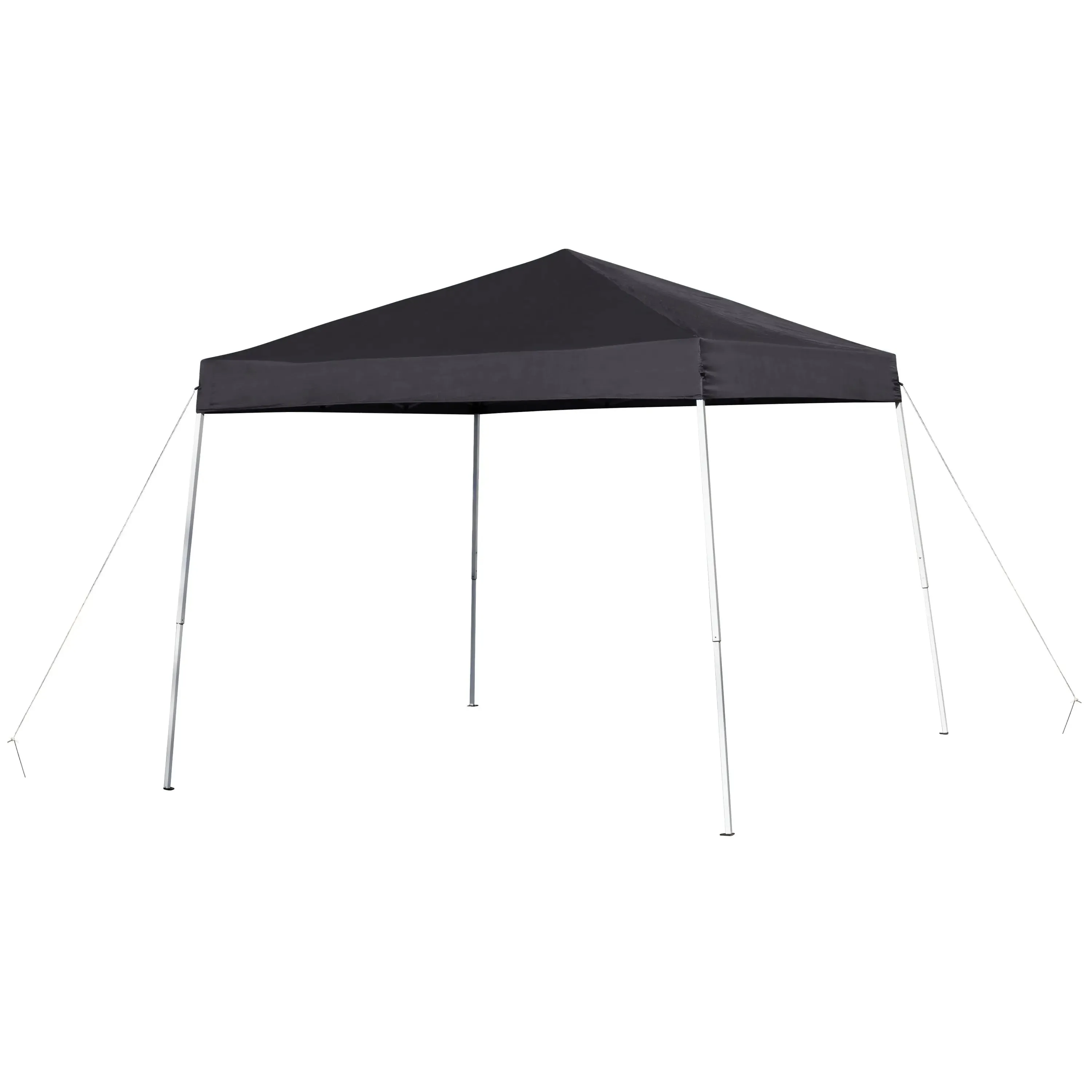 Allyson 8'x8' Black Outdoor Pop Up Event Slanted Leg Canopy Tent w/Carry Bag