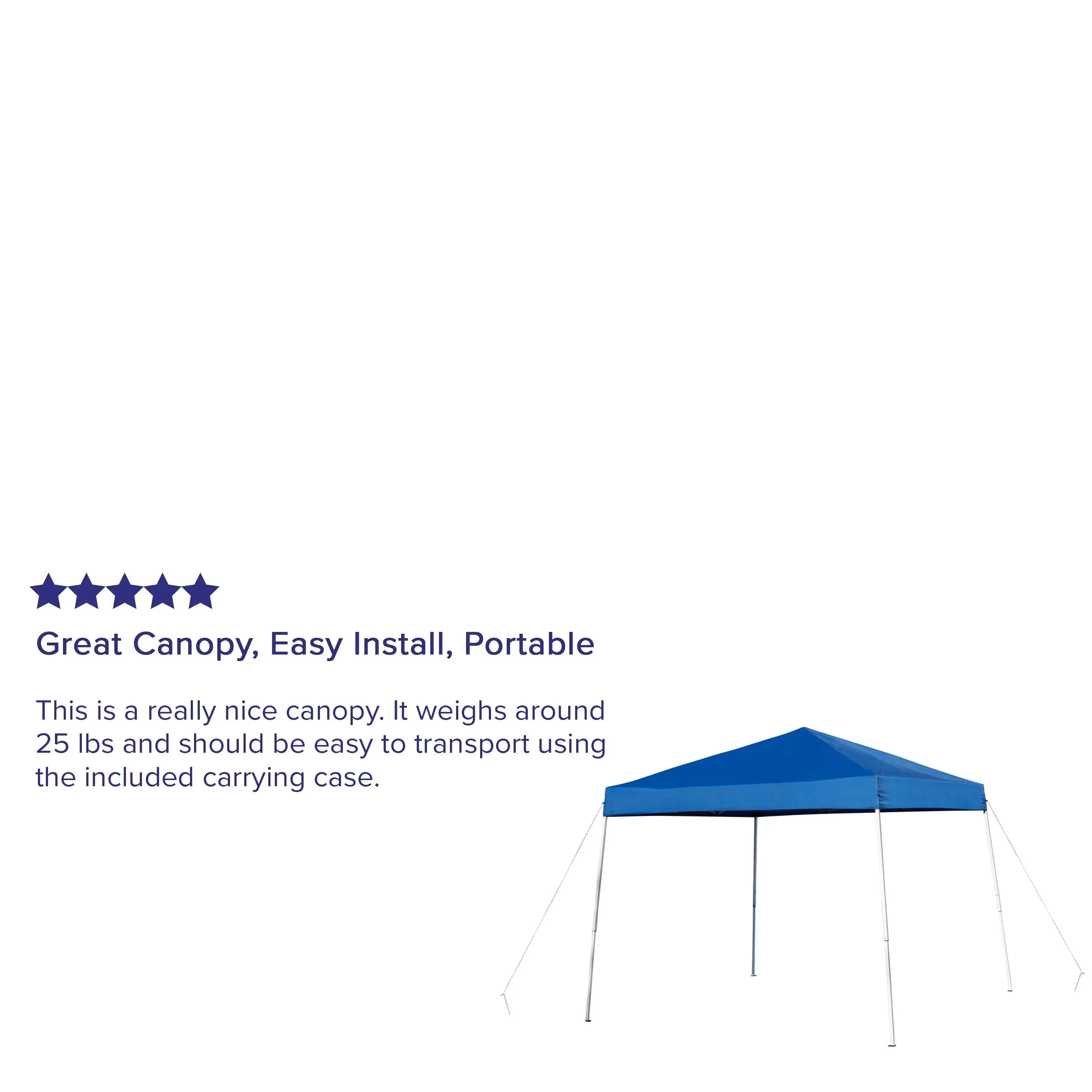 Allyson 8'x8' Blue Outdoor Pop Up Event Slanted Leg Canopy Tent w/Carry Bag