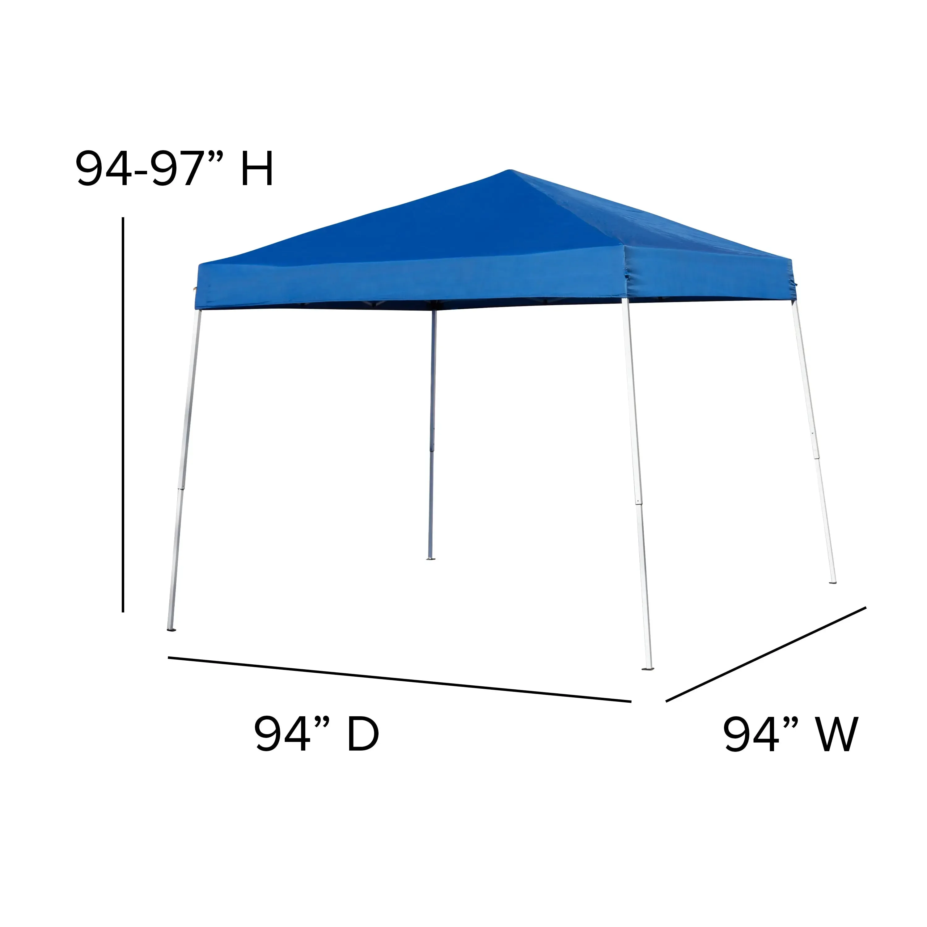 Allyson 8'x8' Blue Outdoor Pop Up Event Slanted Leg Canopy Tent w/Carry Bag