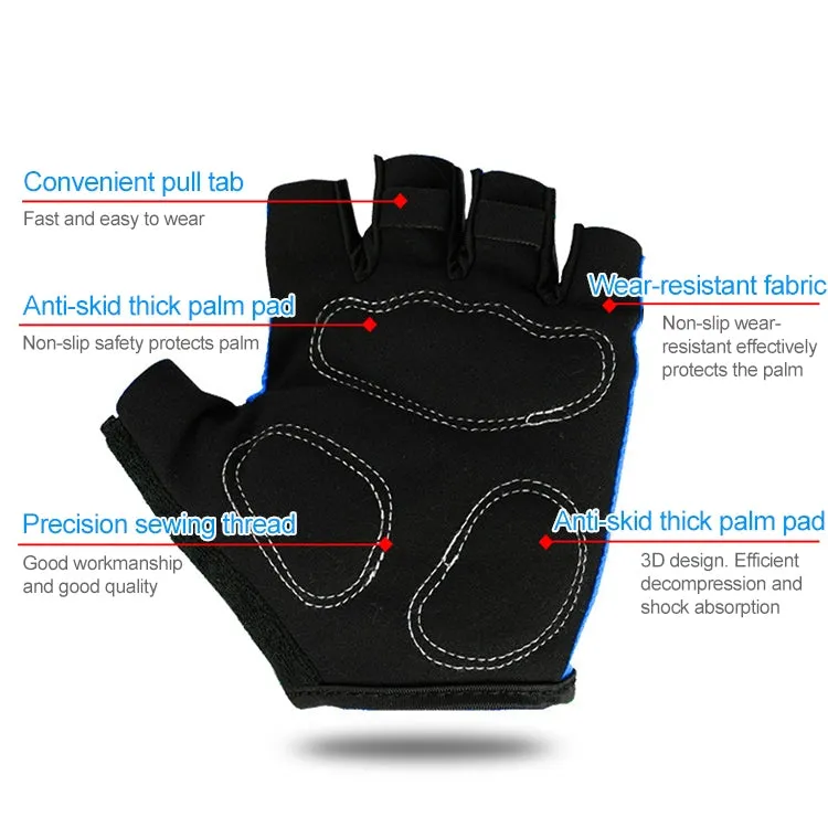 BaseCamp BC-204 Bicycle Half Finger Gloves Lycra Fabric Cycling Gloves, Size: S(Blue)