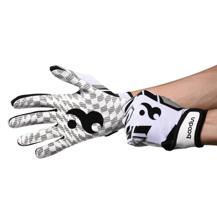 BOODUN C281071G Baseball Rugby Gloves Fitness Sports Anti-Slip Outdoor Hiking Gloves(White M)