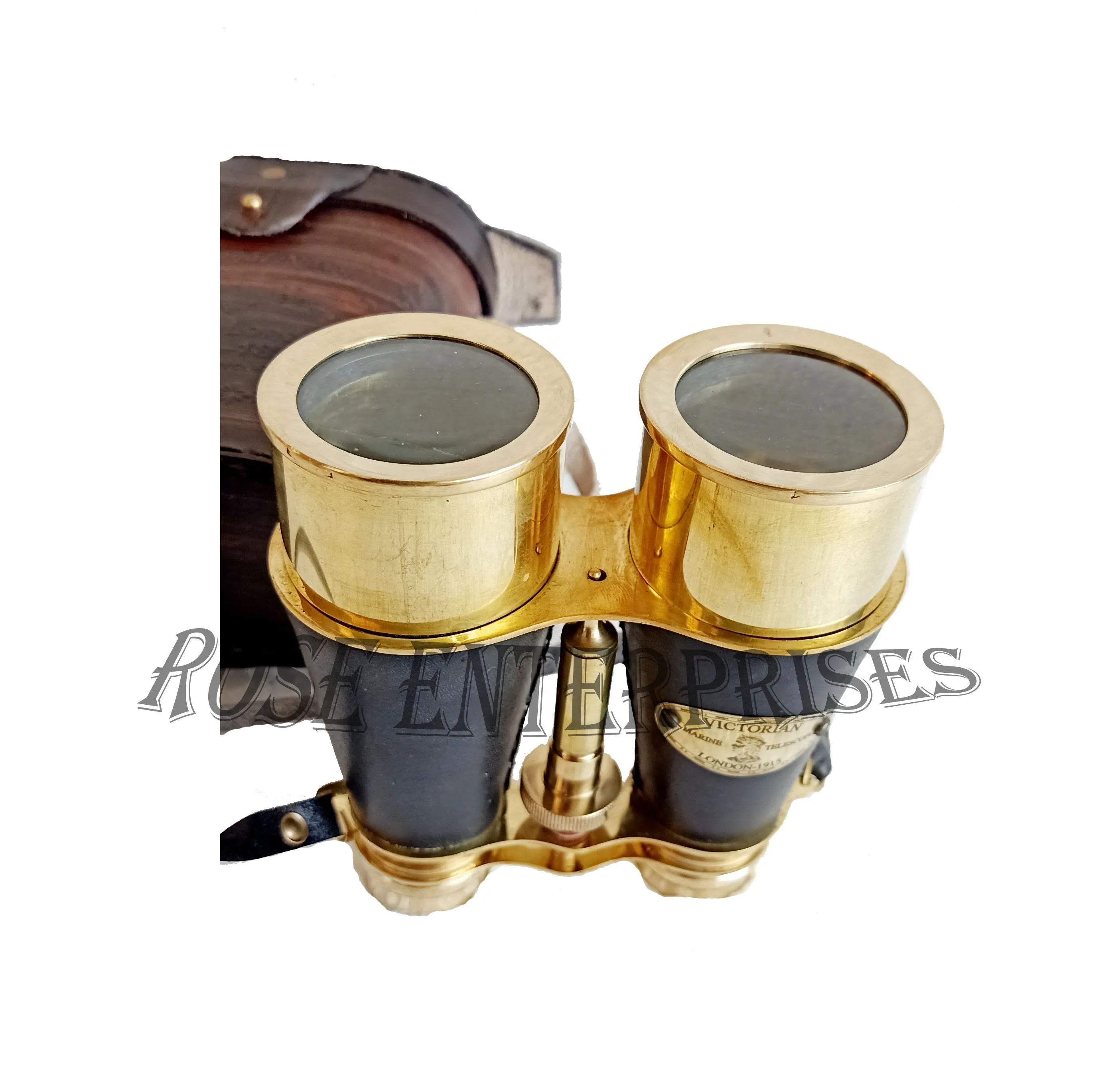 Brass Leather Binocular with Leather Case BB08