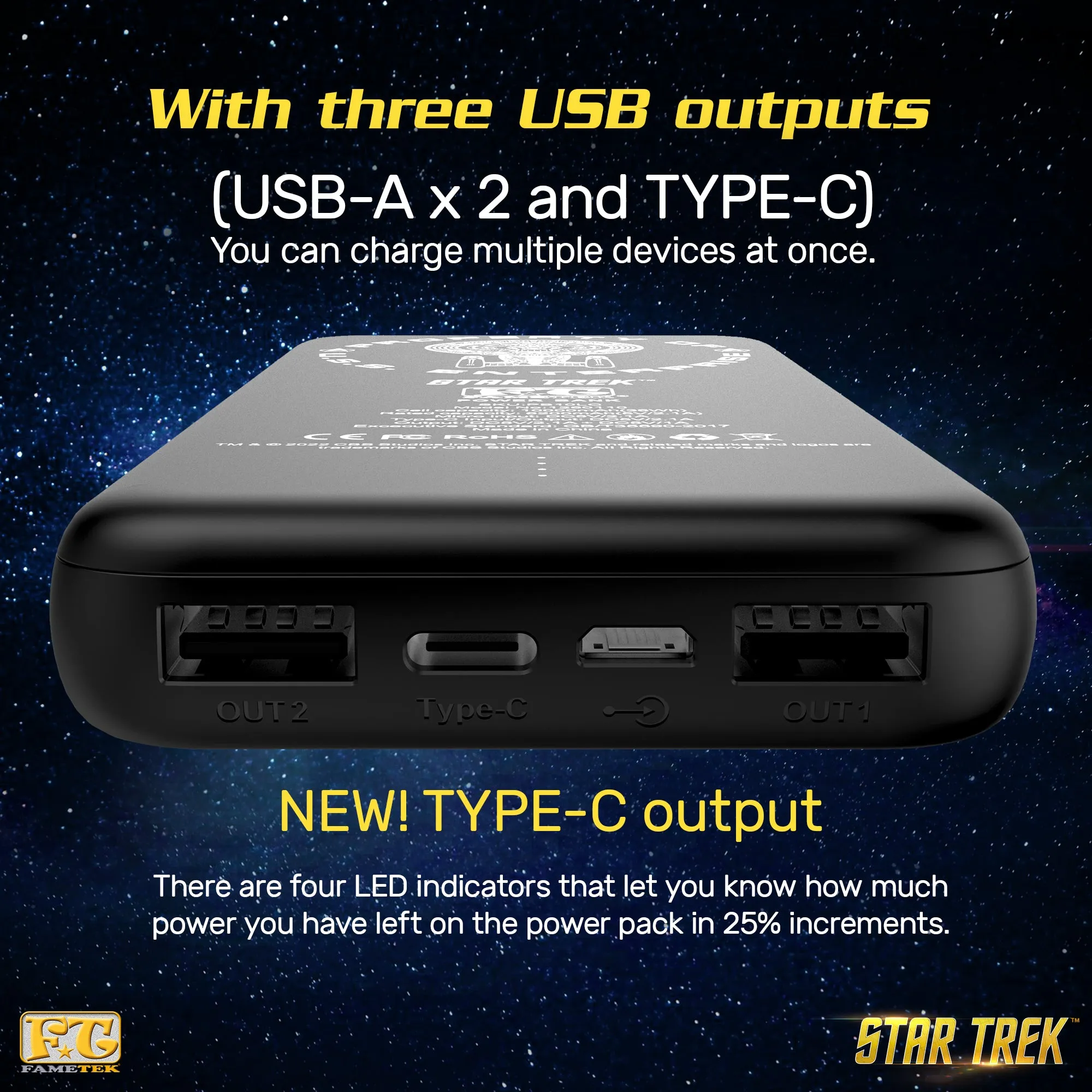 BUNDLE - Star Trek Borg Bluetooth Speaker, with TNG LCARS 10,000 mAh Powerbank