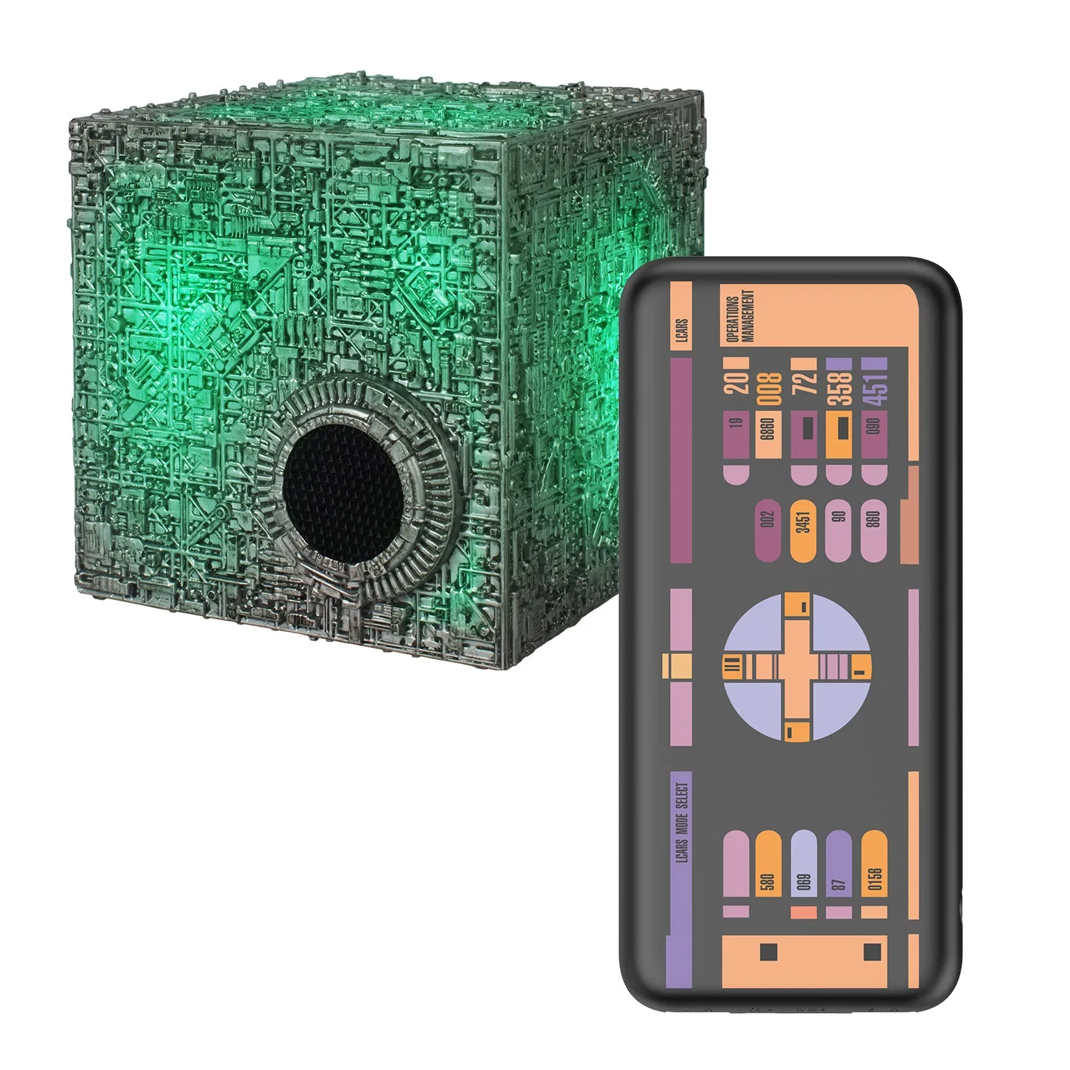 BUNDLE - Star Trek Borg Bluetooth Speaker, with TNG LCARS 10,000 mAh Powerbank