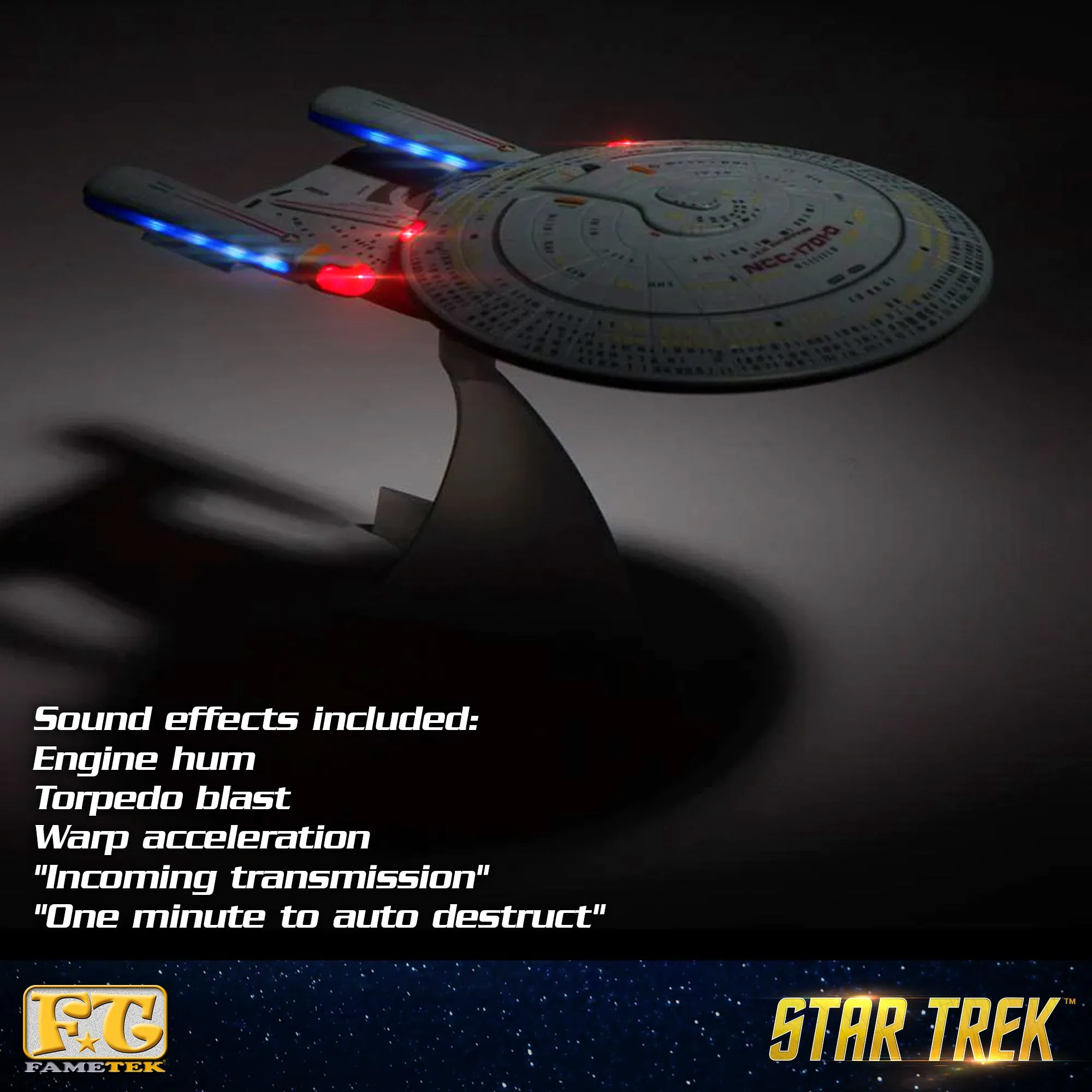 BUNDLE - Star Trek Enterprise 1701-D Bluetooth Speaker, with Starfleet Academy Qi Charger