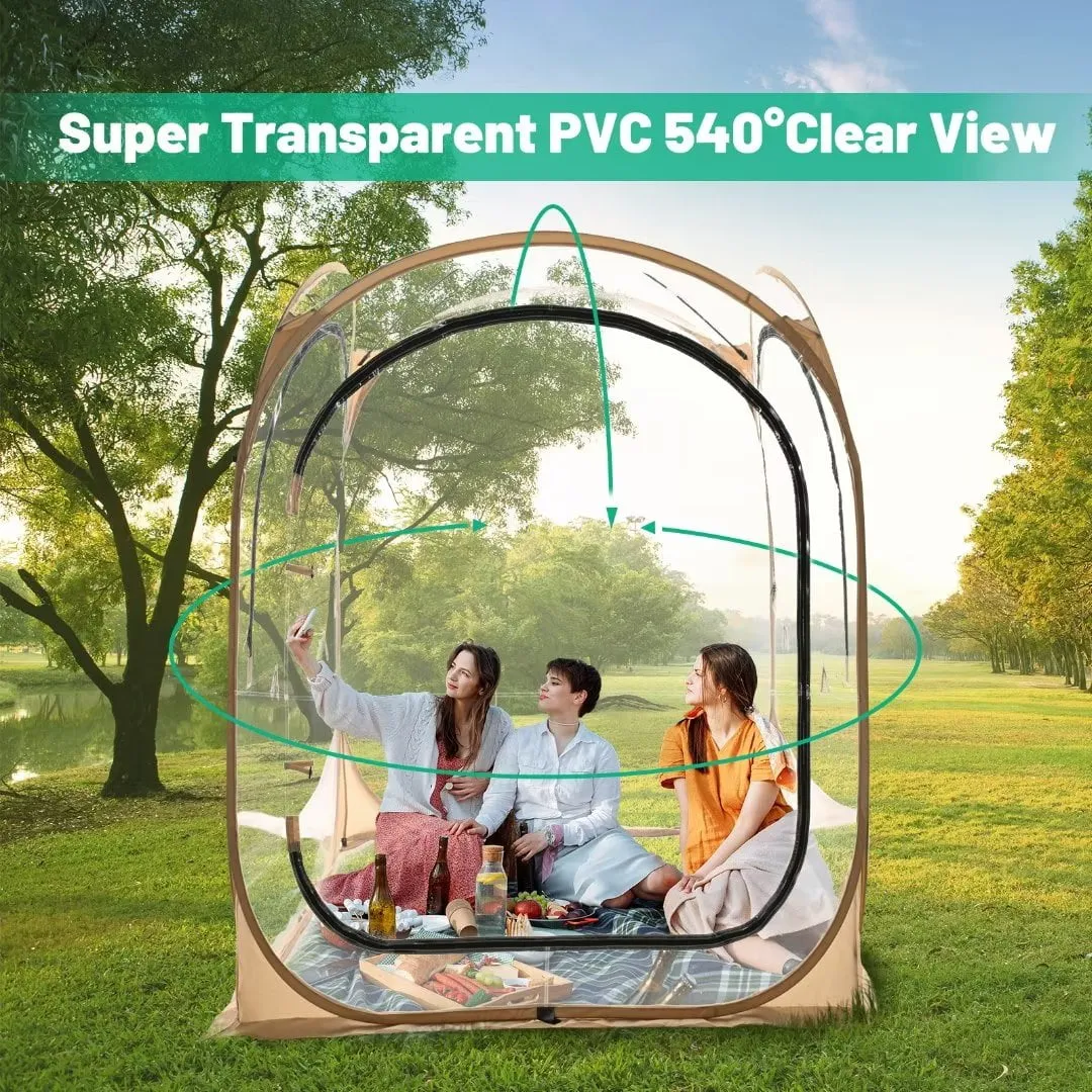 classic Sports Tent, Weather Pop Up Shelter Bubble Tent Clear Tent Up to 3 People