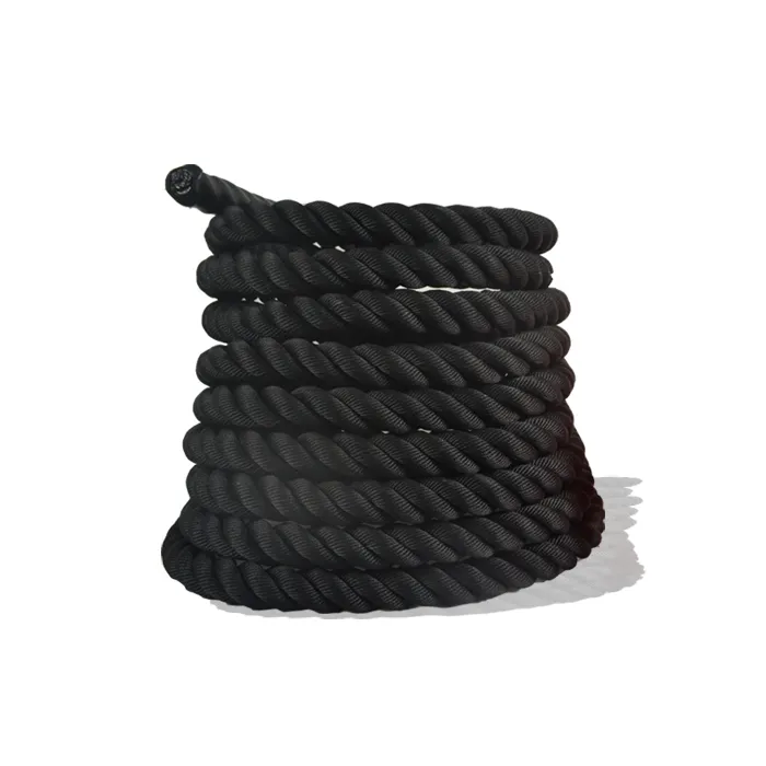 Climbing Rope 7 Metres x 1.5"Black, With Hoop (Battle Rope)