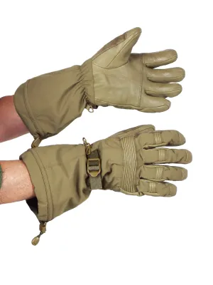 Dutch Military - Olive Green - Rip-stop Insulated gloves w/ leather palms and fingers