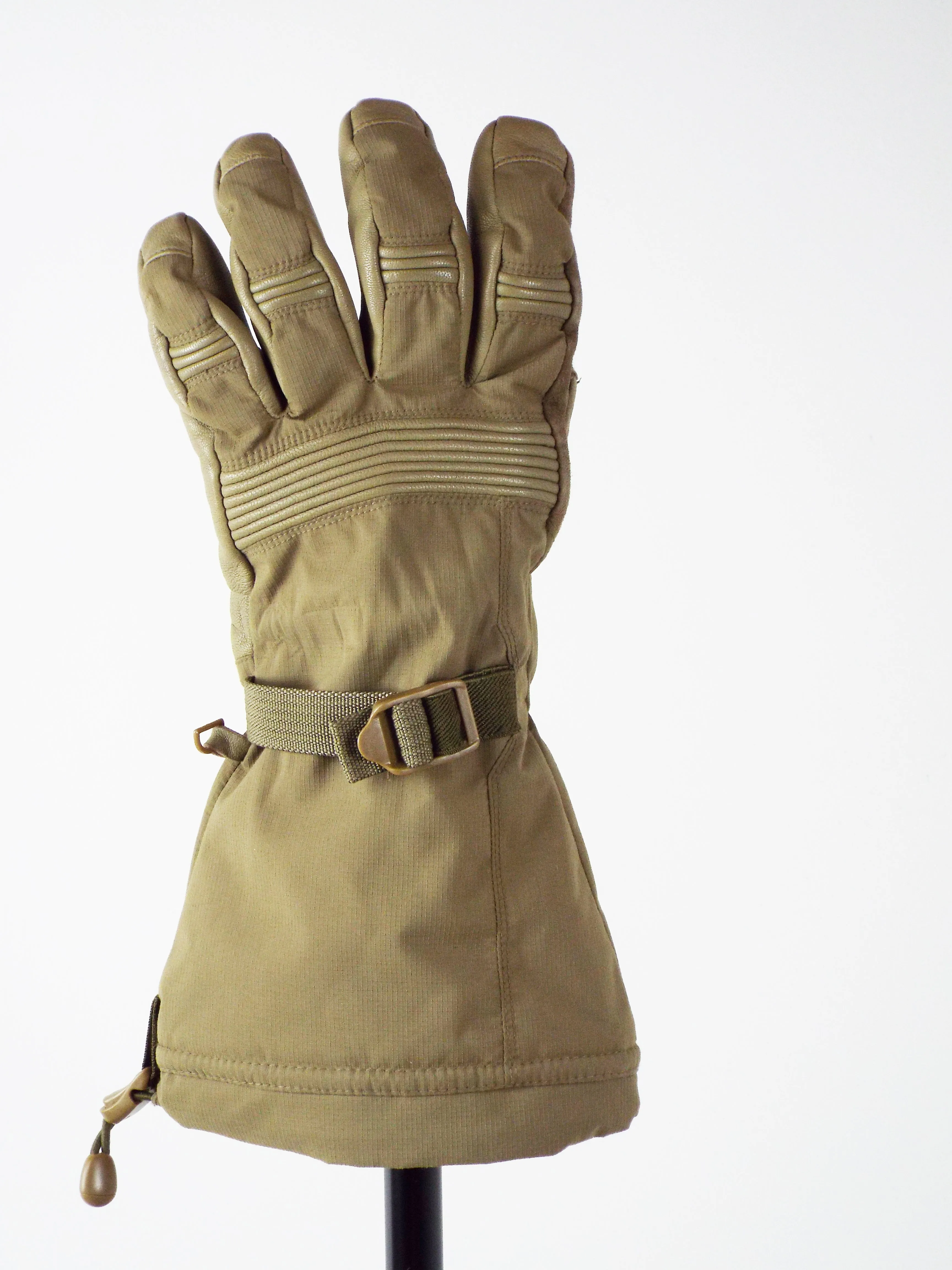 Dutch Military - Olive Green - Rip-stop Insulated gloves w/ leather palms and fingers