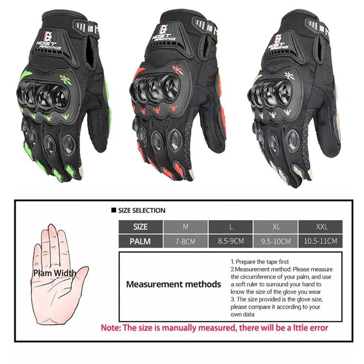 GHOST RACING GR-ST04 Motorcycle Gloves Anti-Fall Full Finger Riding Touch Gloves, Size: M(Red)