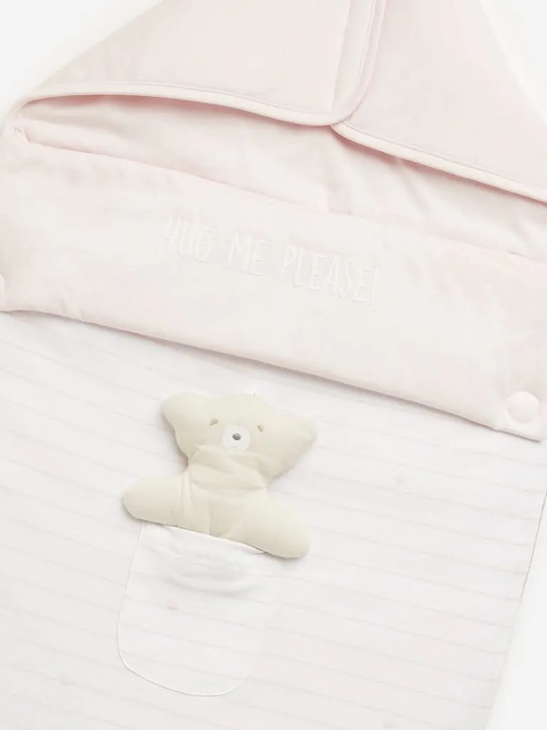 HOP Baby Pink Bear Striped Sleeping Bag