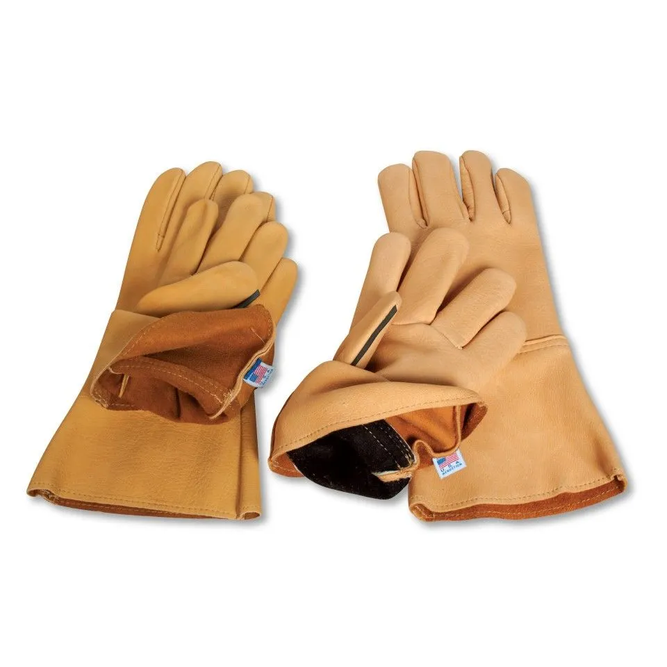 Insulated Deerskin Gauntlet Gloves