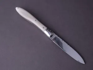 Laguiole en Aubrac - Folding Knife - Crocus - Blonde Horn - Detailed Spine - Bolster