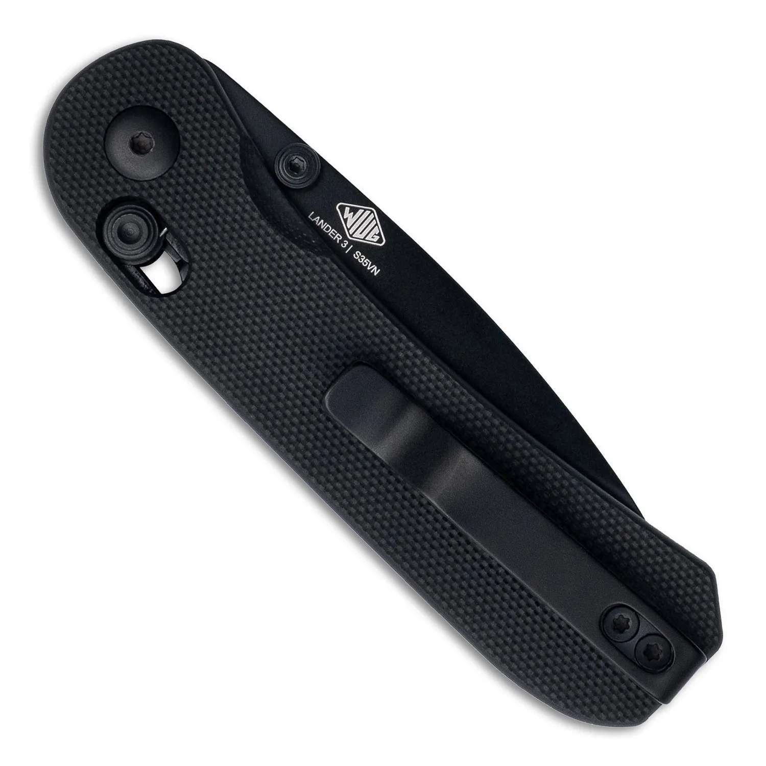 Lander 3 Pocket Knife - Black G10 - Clutch Lock