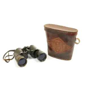 Original German WWII U-Boat Kriegsmarine 7x50 Binoculars with USGI Custom Made Leather Case