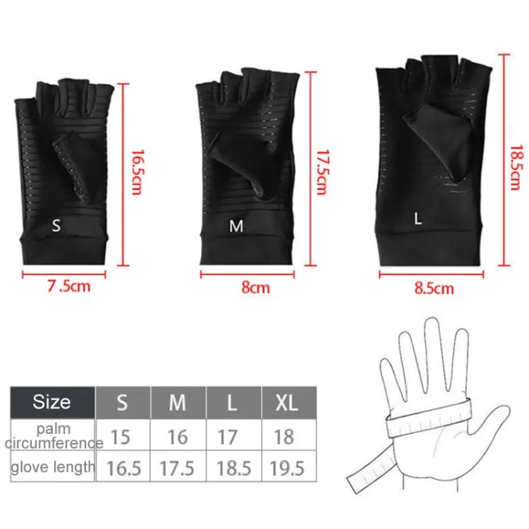 Outdoor Cycling Half Finger Gloves Inflammatory Joint Rehabilitation Silicone Gloves, Size: L(Black)