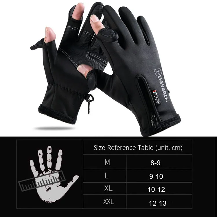 Outdoor Sports Riding Warm Gloves Touch Screen Fingerless Fishing Gloves, Size: XXl(Grey)