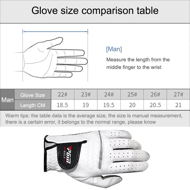 PGM Golf Sheepskin Anti-Slip Single Gloves for Men(Size: 22-Right Hand)