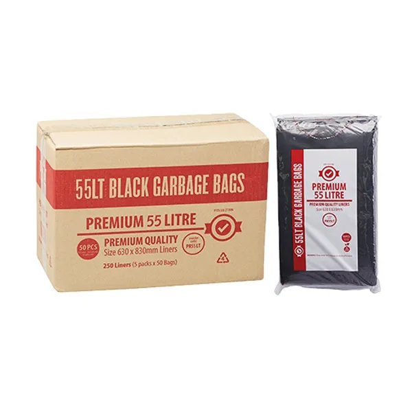 Premium Heavy Duty 55Lt Black Bin Liners