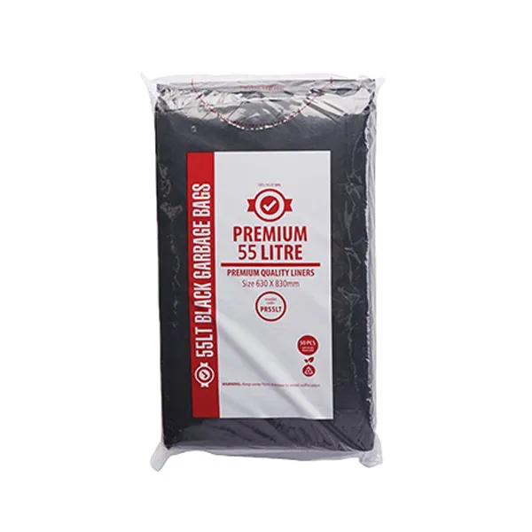 Premium Heavy Duty 55Lt Black Bin Liners