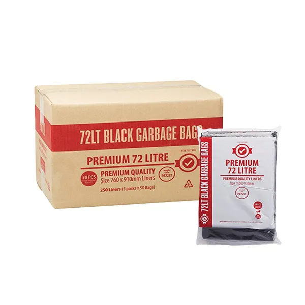 Premium Heavy Duty 72Lt Black Bin Liners