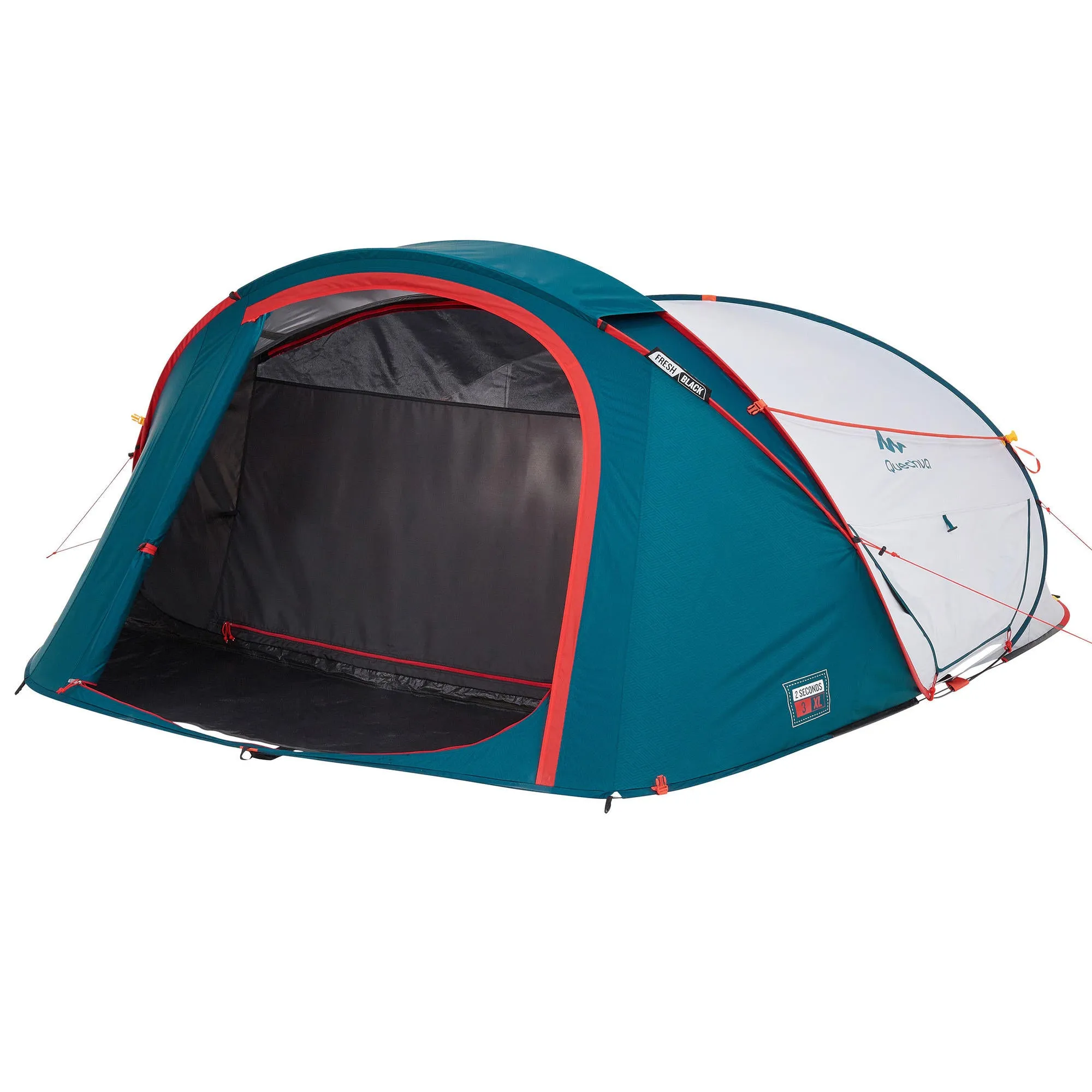 Quechua 2 Second XL Fresh & Black Waterproof Pop Up Camping Tent 3 Person