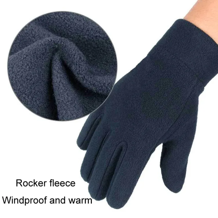 Rocker Fleece Winter Warm Anti-Slip Gloves Outdoor Riding Sports Gloves, Size: XL(Black)