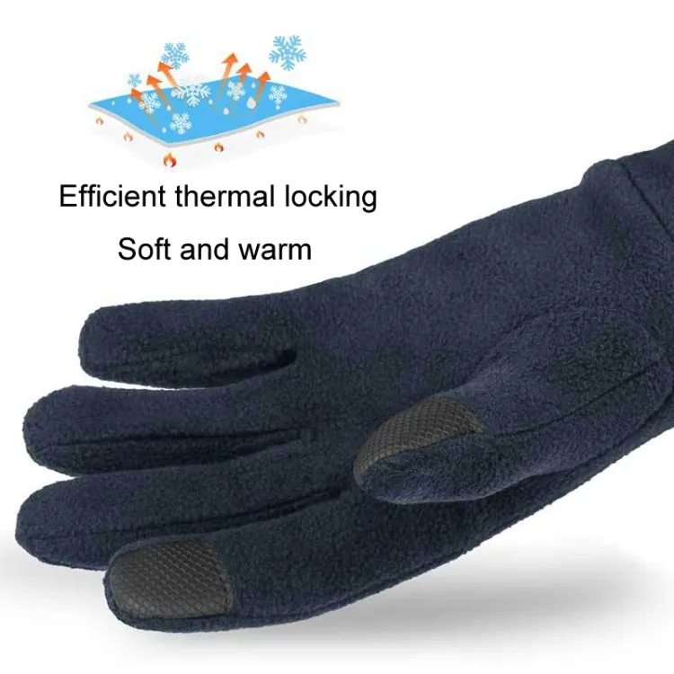 Rocker Fleece Winter Warm Anti-Slip Gloves Outdoor Riding Sports Gloves, Size: XL(Black)