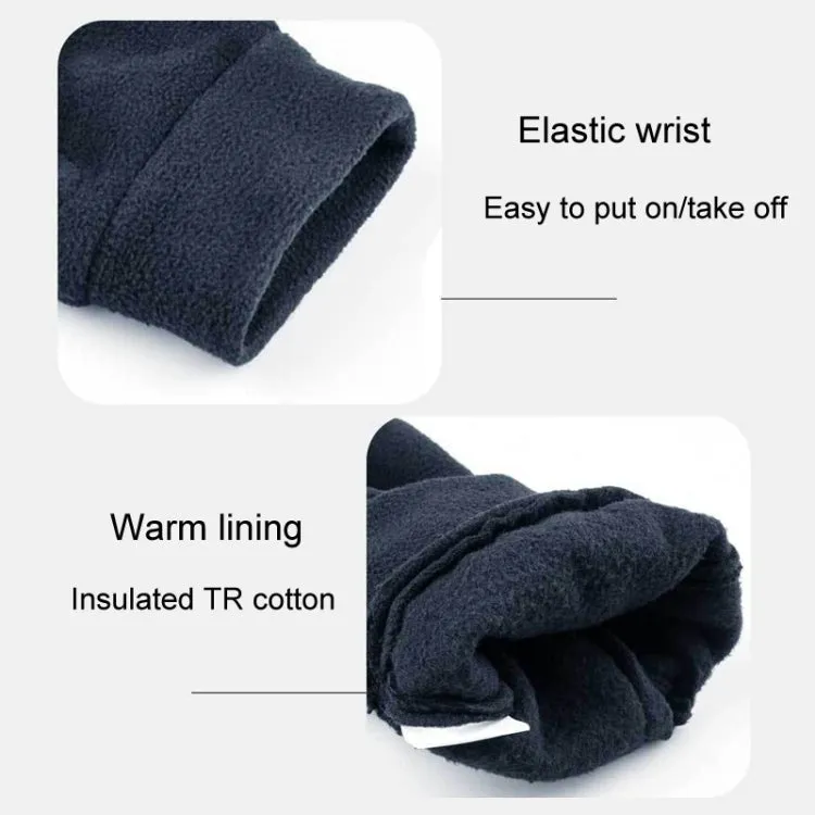 Rocker Fleece Winter Warm Anti-Slip Gloves Outdoor Riding Sports Gloves, Size: XL(Black)