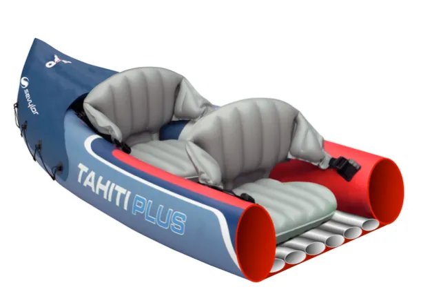 Sevylor Tahiti Plus Inflatable Kayak with 2 x Kayak Paddles, Footpump & 2 x Baltic Canoe Buoyancy Aids - 2   1 Persons - 2024 Model - WHILST STOCKS LAST