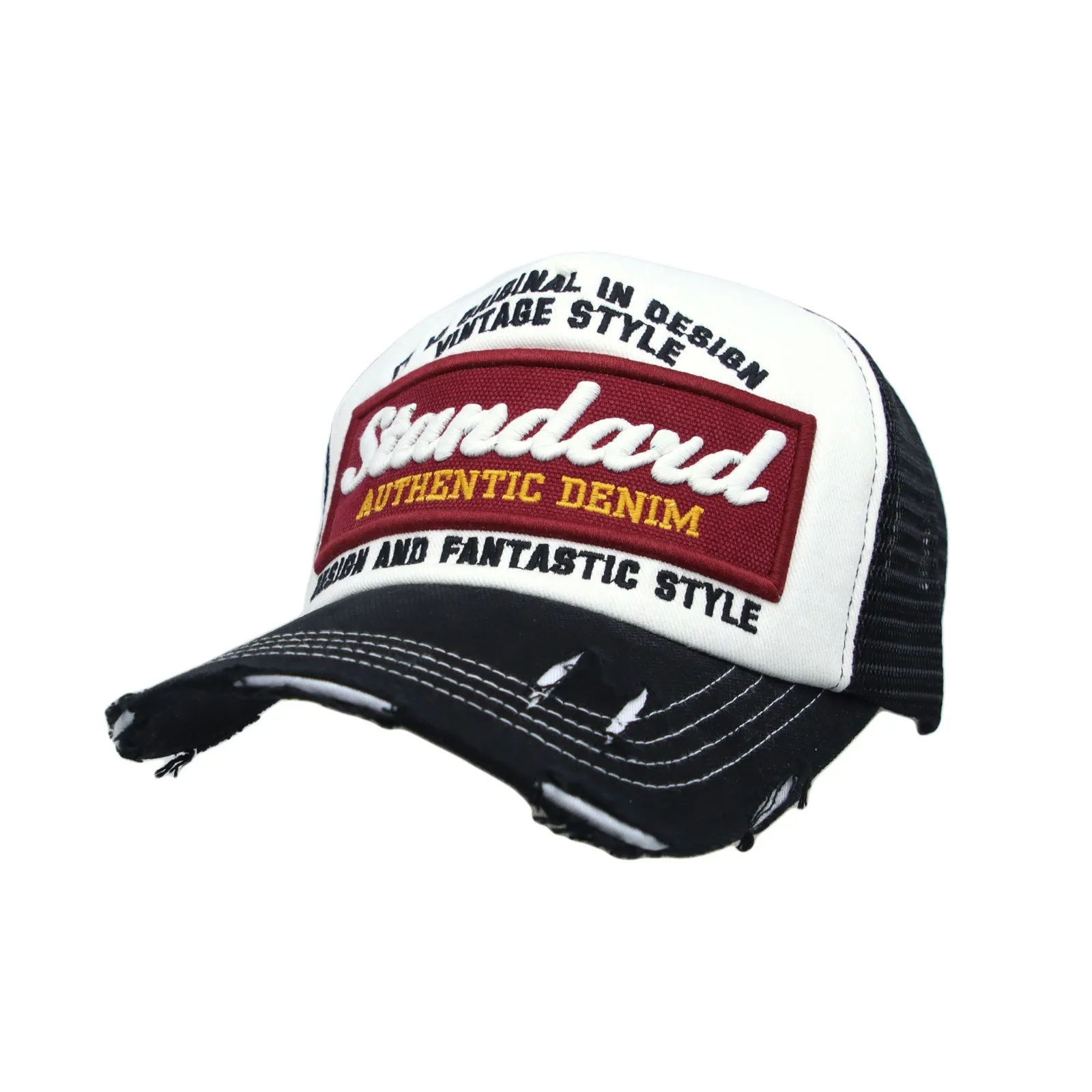 Standard Embroidery Vintage Mesh Trucker Baseball Cap KR11346