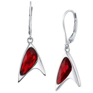 Star Trek X RockLove Red Crystal Delta Earrings