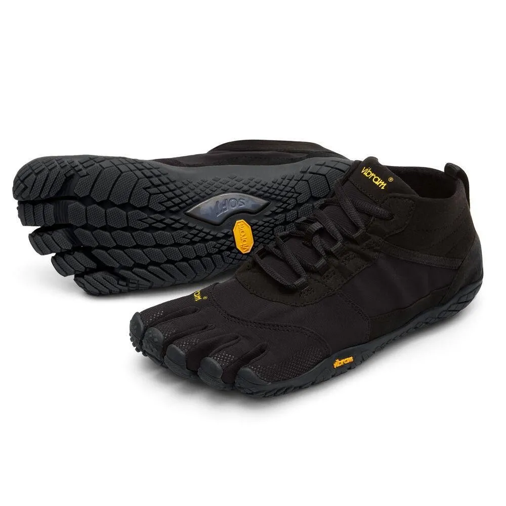 Vibram V-Trek Mens Mega Grip Five Fingers Walking Hiking Trek Trainers Shoes - Black/Black