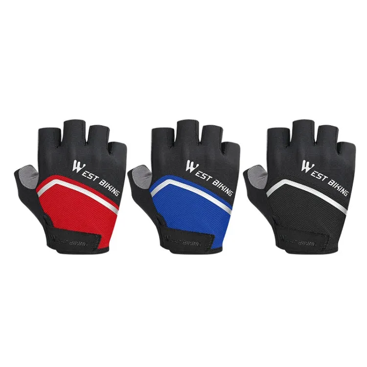 WEST BIKING YP0211222 Bicycle Riding Shock-Absorbing Half-Finger Gloves, Size: XL(Black Blue)