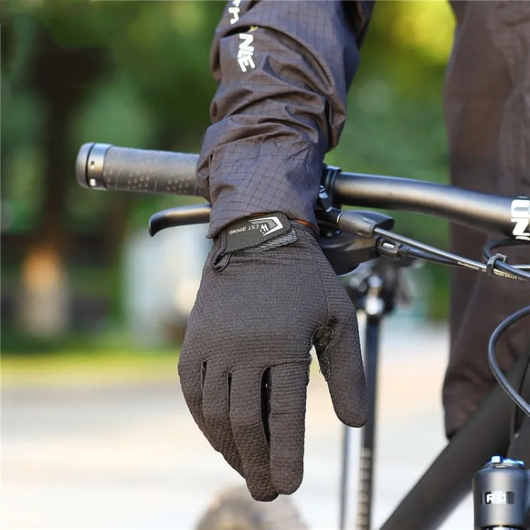 WEST BIKING YP0211223 Full-Finger Gloves For Cycling Shock Absorption Non-Slip Touch Screen Gloves, Size: L(Black)