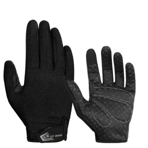 WEST BIKING YP0211223 Full-Finger Gloves For Cycling Shock Absorption Non-Slip Touch Screen Gloves, Size: L(Black)