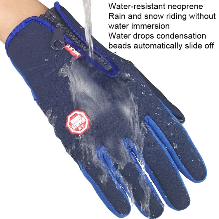 Winter Outdoor Riding Sports Waterproof Touch Screen Glove, Size: XL(H041 Red)