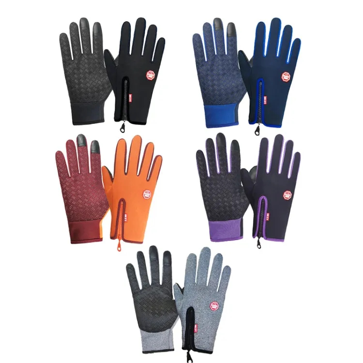 Winter Outdoor Riding Sports Waterproof Touch Screen Glove, Size: XXL(H043 Black)