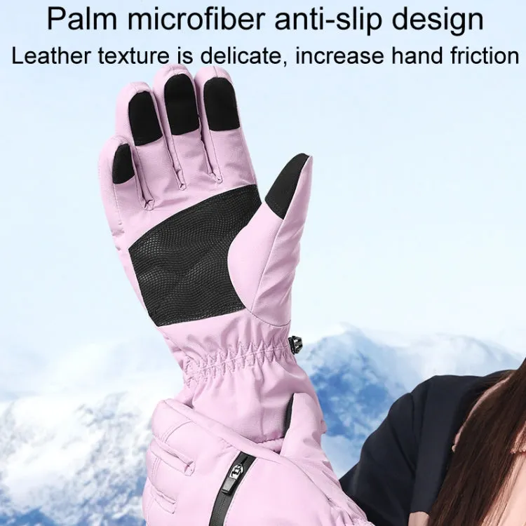 Winter Padded Ski Finger Gloves Outdoor Windproof Warm Sports Gloves, Size: S(Black)