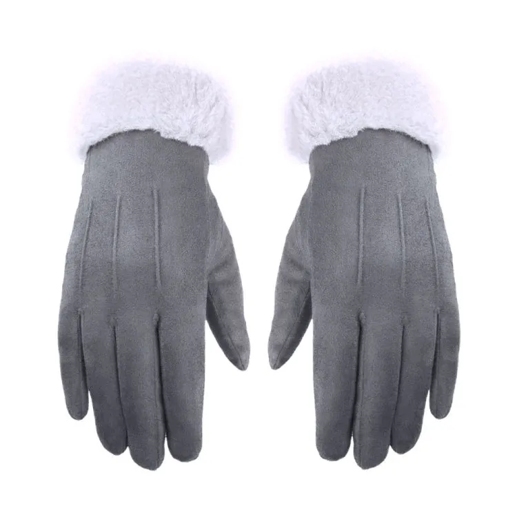 WST-01 Fleece Warm Gloves Autumn and Winter Touchscreen Cycling Gloves(Grey)