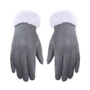 WST-01 Fleece Warm Gloves Autumn and Winter Touchscreen Cycling Gloves(Grey)