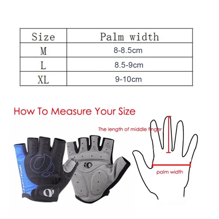 YIZIMI Anti-shock Half-finger Gloves Cycling Silicone Short Finger Gloves, Size: L(Black Gray)