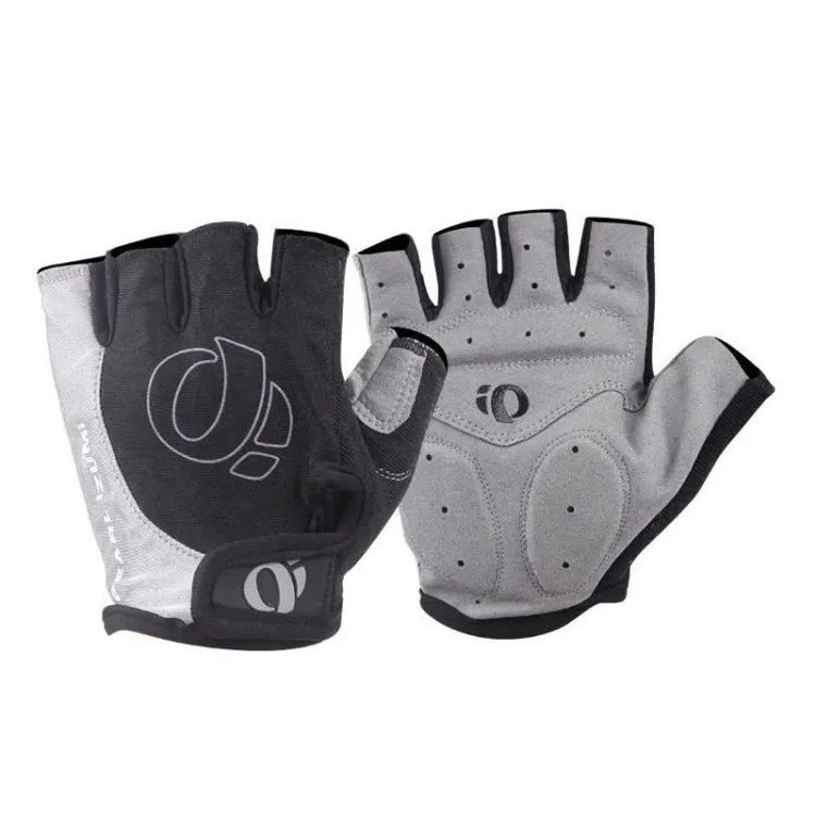 YIZIMI Anti-shock Half-finger Gloves Cycling Silicone Short Finger Gloves, Size: L(Black Gray)