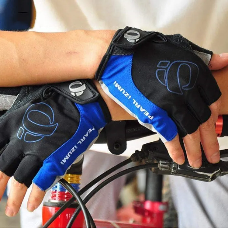 YIZIMI Anti-shock Half-finger Gloves Cycling Silicone Short Finger Gloves, Size: L(Black Gray)